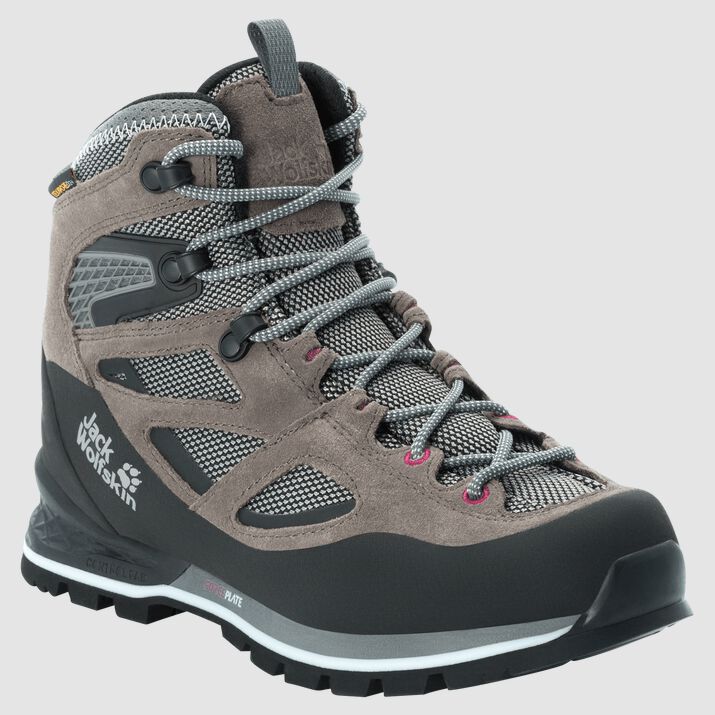 Botas Senderismo Jack Wolfskin Force Crest Texapore Mid Mujer Grises/Rosas Mexico-2175943